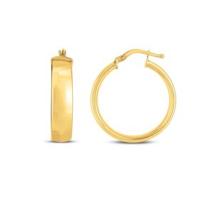 14k Gold Wedding Band Hoops (6x25mm)