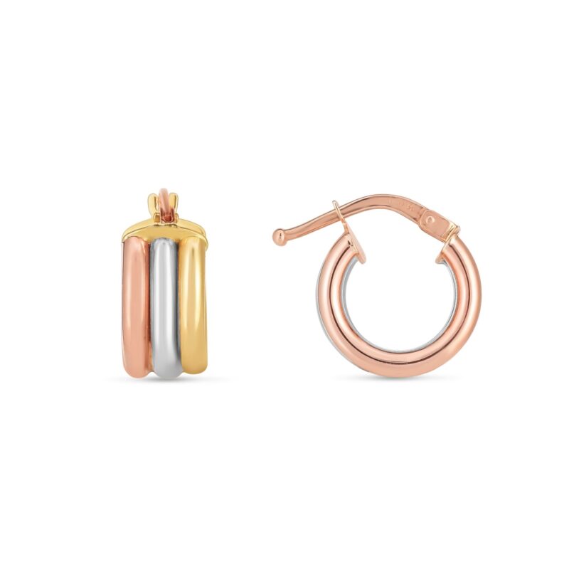 Gold Trilogy Hoops 14k Tri Color
