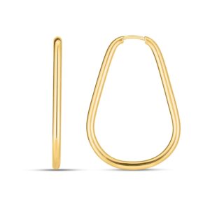 14k Gold Endless Pear Hoop Earrings