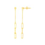14K Yellow Gold Paperclip Chain and Fine Link Earrings 14K Yellow Gold Paperclip Chain and Fine Link Earrings