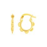 14k Gold Scalloped Hoop Earrings