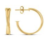 14k Gold Large Crossover Hoops