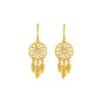 Dream Catcher Earrings 14k Yellow Gold
