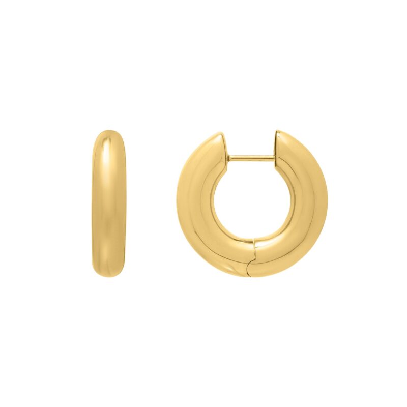 Medium Round Electroform Hoop Earrings in 14K Yellow Gold