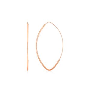 14k Rose Gold Long Marquise Motif Earrings Polished