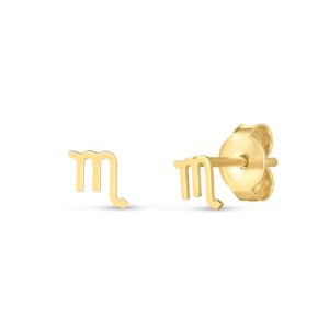 14k Gold Scorpio Stud Earrings