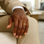 14K Yellow Gold Graduated Dome Ring for Men