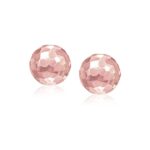 14k Rose Gold Round Stud Earrings Faceted Style (7mm) 14k Rose Gold Round Stud Earrings Faceted Style (7mm)