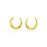 14k Yellow Gold Moon Stud Earrings