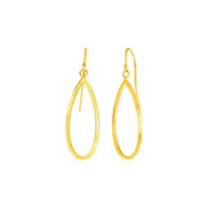 14k Gold Open Teardrop Dangles Earrings