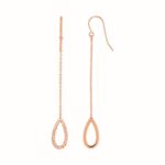 14k Rose Gold Long Dangle Drop Earrings Textured Pear Shaped 14k Rose Gold Long Dangle Drop Earrings Textured Pear Shaped