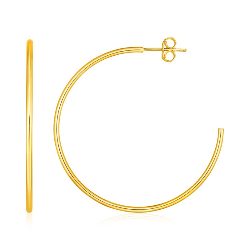 14k Yellow Gold Medium Hoop Earrings (1.5x40mm)