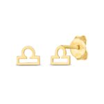 14k Gold Libra Stud Earrings