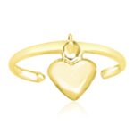 Cuff Puffed Heart Toe Ring 14k Yellow Gold Cuff Puffed Heart Toe Ring 14k Yellow Gold