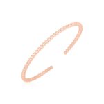 14k Rose Gold Cuff Bangle High Polish Bead (3.00 mm) 14k Rose Gold Cuff Bangle High Polish Bead (3.00 mm)