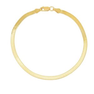 REal 14k yellow Gold Herringbone Anklet Super Flex 10 Inch