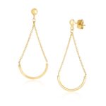 14k Gold Curved Chain Drop Earrings 14k Gold Curved Chain Drop Earrings