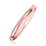 14k Rose Gold Bangle Fancy Shiny Dome (5.00 mm)