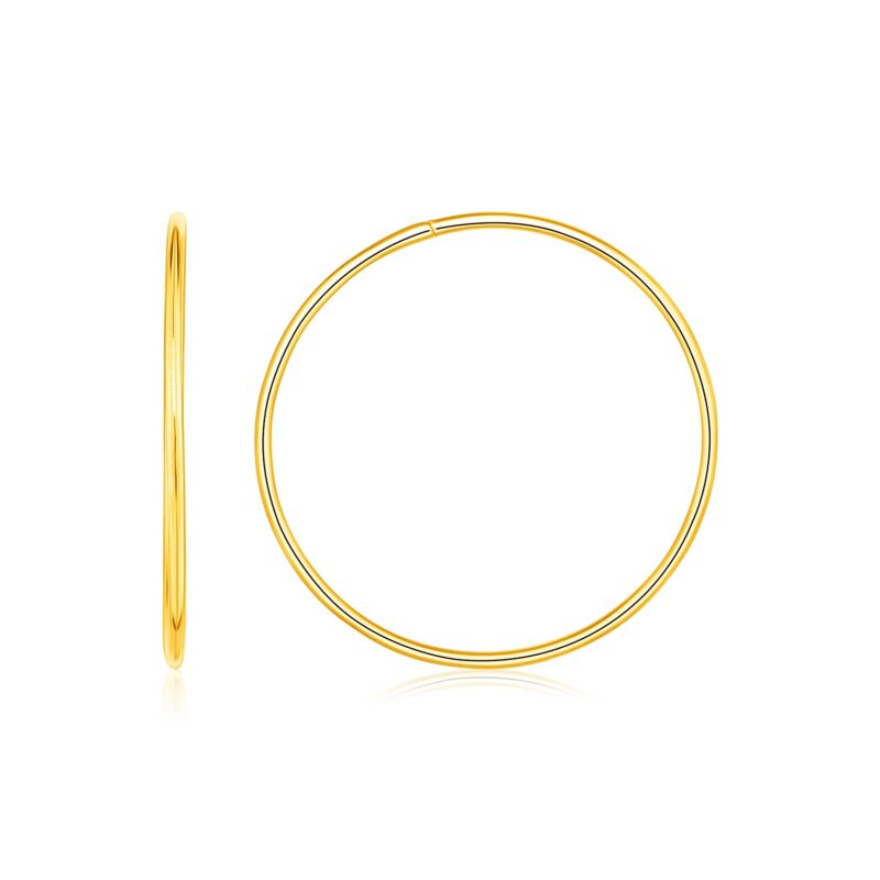 Endless Hoop Style Earrings in 14K Yellow Gold (1.2x30mm)