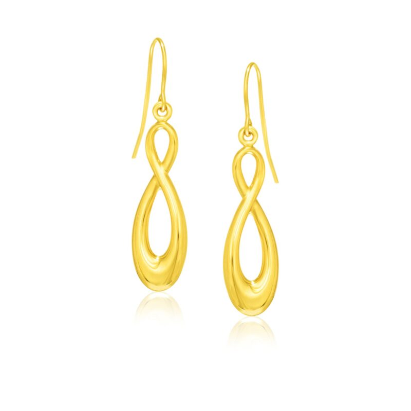 14k Yellow Gold Infinity Earrings
