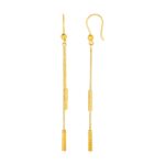 Long Bar Drop Earrings 14k Solid Gold
