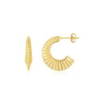 14K Yellow Gold Graduated Scalloped Pointed Half Hoops 14K Yellow Gold Graduated Scalloped Pointed Half Hoops