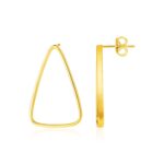 Open Triangle Post Earrings 14k Gold Polished