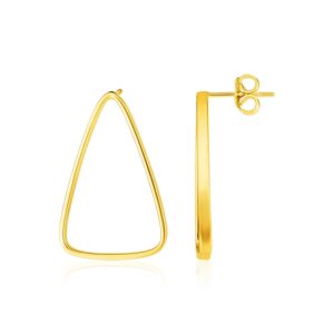 Open Triangle Post Earrings 14k Gold Polished