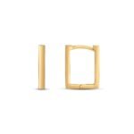 14k Gold Rectangle Huggie Hoops
