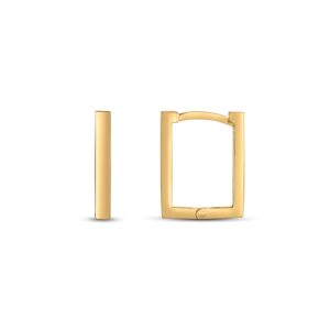 14k Gold Rectangle Huggie Hoops