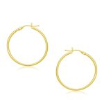 10k Yellow Gold Medium Hoop Earrings Polished (2x30mm) 10k Yellow Gold Medium Hoop Earrings Polished (2x30mm)