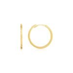 14k Gold Diamond Cut Textured Huggie Earrings