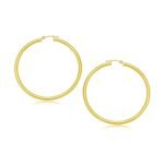 10k Yellow Gold Polished Hoop Earrings (3x30mm)
