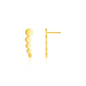 14k Gold Graduated Circles Climber Post Earrings