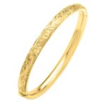 Engraved Medium Bangle 14K Yellow Gold (6.20 mm)