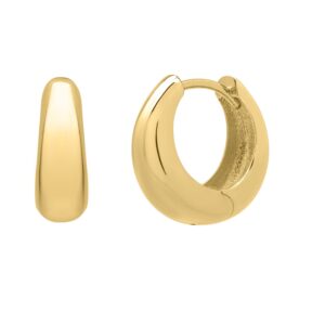 Tapered Huggie Hoop Earrings 14K Yellow Gold