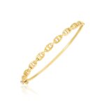 Puffed Mariner Link Bangle 14k Yellow Gold High Polish (4.60 mm)
