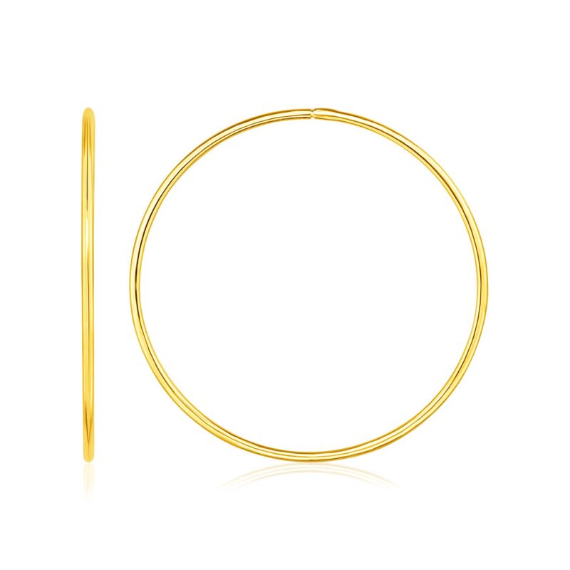 Medium Endless Hoop Earrings 14K Yellow Gold (1.2x35mm)