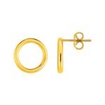 Open Circle Post Stud Earrings 14k Yellow Gold