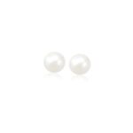 Freshwater Cultured White Pearl Stud Earrings 14k Yellow Gold (4mm)