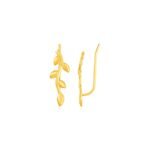 Leafy Branch Climber Earrings 14k Yellow Gold