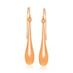 14k Rose Gold Long Teardrop Dangling Earrings 14k Rose Gold Long Teardrop Dangling Earrings