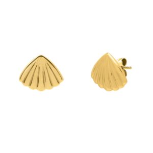 10K Gold Sea Shell Stud Earrings