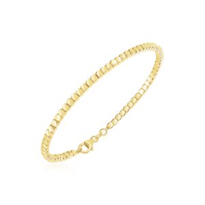 Bead Cuff Bangle 14k Gold High Polish (2.40 mm)