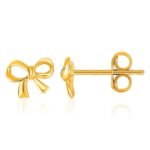 14k Gold Bow Stud Earrings