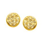 14k Gold Post Earrings with Textured Circles 14k Gold Post Earrings with Textured Circles
