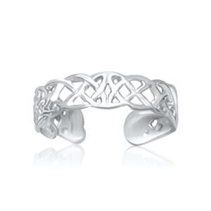 Celtic Knot Toe Ring 14k White Gold