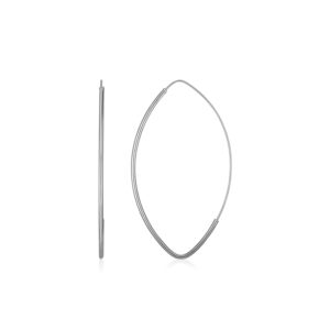 14k White Gold Long Marquise Earrings