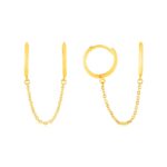 14k Gold Two Hole Huggie Hoop Earrings 14k Gold Two Hole Huggie Hoop Earrings