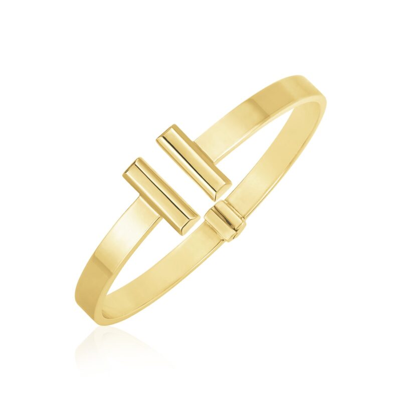 T Bar Cuff Bangle 14k Gold High Polish (6.00 mm)